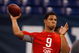 INDIANAPOLIS, IN - FEBRUARY 22: Quarterback Josh Freeman of Kansas State passes the football during the NFL Scouting Combine presented by Under Armour at Lucas Oil Stadium on February 22, 2009 in Indianapolis, Indiana. (Photo by Scott Boehm/Getty Images)