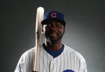 MESA, AZ - FEBRUARY 23:  Milton Bradley of the Chicago Cubs poses during photo day at the Fitch Park Spring Training complex on February 23, 2009 in Mesa, Arizona. (Photo by Donald Miralle/Getty Images)