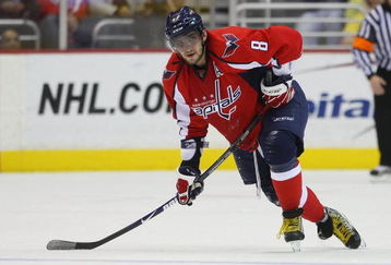 WASHINGTON - MARCH 27:  Alex Ovechkin #8 of the Washington Capitals skates against the Tampa Bay Lightning on March 27, 2009 at the Verizon Center in Washington, D.C.  (Photo by Bruce Bennett/Getty Images)