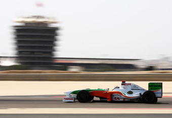 SAKHIR, BAHRAIN - APRIL 24:  Adrian Sutil of Germany and Force India drives during practice for the Bahrain Formula One Grand Prix at the Bahrain International Circuit on April 24, 2009 in Sakhir, Bahrain.  (Photo by Clive Mason/Getty Images)