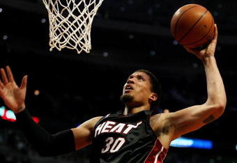 CHICAGO - FEBRUARY 12: Michael Beasley #30 of the Miami Heat puts up a shot against the Chicago Bulls on February 12, 2009 at the United Center in Chicago, Illinois. The Heat defeated the Bulls 95-93. NOTE TO USER: User expressly acknowledges and agreees that, by downloading and/or using this Photograph, User is consenting to the terms and conditions of the Getty Images License Agreement. (Photo by Jonathan Daniel/Getty Images)