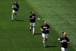CARSON, CA - APRIL 19:  Kendall Fletcher #2, Marta Vieira da Silva #10, Liz Bogus #17 and Manya Makoski #22 of the Los Angeles Sol warm up prior to the WPS match against FC Gold Pride at The Home Depot Center on April 19, 2009 in Carson, California. The Sol defeated FC Gold Pride 1-0.  (Photo by Victor Decolongon/Getty Images)