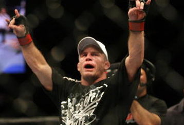 CHICAGO - OCTOBER 25:  Sean Sherk celebrates his win in the Lightweight bout at UFC's Ultimate Fight Night at Allstate Arena on October 25, 2008 in Chicago, Illinois. (Photo by Tasos Katopodis/Getty Images)