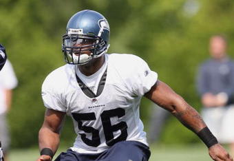 KIRKLAND, WA - JULY 25:  Leroy Hill #56 of the Seattle Seahawks moves on the field during training camp at the Seahawks Training Facility on July 25, 2008 in Kirkland, Washington. (Photo by Otto Greule Jr/Getty Images)