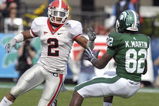 ORLANDO, FL - JANUARY 1: Cornerback Asher Allen #2 of the University of Georgia sets to tackle wide receiver Keshawn Martin #82 of the Michigan State Spartans at the 2009 Capital One Bowl at the Citrus Bowl on January 1, 2009 in Orlando, Florida.  (Photo by Al Messerschmidt/Getty Images) 