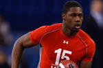 INDIANAPOLIS, IN - FEBRUARY 22:  Wide receiver Darrius Heyward-Bey of Maryland runs with the football during the NFL Scouting Combine presented by Under Armour at Lucas Oil Stadium on February 22, 2009 in Indianapolis, Indiana. (Photo by Scott Boehm/Getty Images)