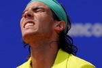 BARCELONA, SPAIN - APRIL 25:  Rafael Nadal of Spain reacts during his semi-final match against Nikolay Davydenko of Russia on day six of the ATP 500 World Tour Barcelona Open Banco Sabadell 2009 tennis tournament at the Real Club de Tenis on April 25, 2009 in Barcelona, Spain. Nadal won the match in two sets, 6-3 and 6-2.  (Photo by Jasper Juinen/Getty Images)