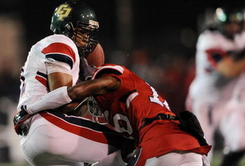 MOBILE, AL - JANUARY 24:  Wide receiver Ramses Barden #11 of the North team makes a pass reception against Domonique Johnson #16 of the South team during the Under Armour Senior Bowl on January 24, 2009 at Ladd-Peebles Stadium in Mobile, Alabama.  (Photo by Ronald Martinez/Getty Images for Under Armour)