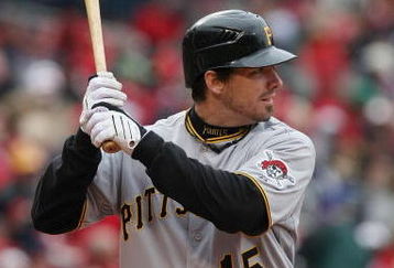 ST. LOUIS - APRIL 06:  Andy LaRoche #15 of the Pittsburgh Pirates bats against the St. Louis Cardinals during Opening Day on April 6, 2009  at Busch Stadium in St. Louis, Missouri. The Pittsburgh Pirates defeated the St. Louis Cardinals 6-4.  (Photo by Elsa/Getty Images)
