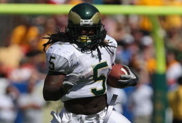 DENVER - SEPTEMBER 1:  Gartrell Johnson #5 of the Colorado State Rams carries the ball against the Colorado Buffaloes at INVESCO Field at Mile High on September 1, 2007 in Denver, Colorado. Colorado won 31-28 in overtime. (Photo by Doug Pensinger/Getty Images)