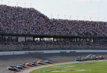 TALLADEGA, AL - APRIL 26:  Ryan Newman, driver of the #39 Stewart Haas Racing Chevrolet, leads a group of cars during the NASCAR Sprint Cup Series Aaron's 499 at Talladega Superspeedway on April 26, 2009 in Talladega, Alabama. (Photo by Christian Petersen/Getty Images)