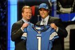 NEW YORK - APRIL 25:  NFL Commissioner Roger Goodell stands with Detroit Lions #1 draft pick Matthew Stafford at  Radio City Music Hall for the 2009 NFL Draft on April 25, 2009 in New York City  (Photo by Jeff Zelevansky/Getty Images)