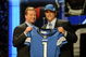 NEW YORK - APRIL 25: NFL Commissioner Roger Goodell stands with Detroit Lions #1 draft pick Matthew Stafford at Radio City Music Hall for the 2009 NFL Draft on April 25, 2009 in New York City (Photo by Jeff Zelevansky/Getty Images)
