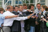 MELBOURNE, AUSTRALIA - JANUARY 16:  Amelie Mauresmo of France speaks to the media after the 2009 Australian Open Official Draw at Melbourne Park on January 16, 2009 in Melbourne, Australia.  (Photo by Scott Barbour/Getty Images)