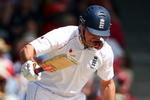 BRIDGETOWN, BARBADOS - FEBRUARY 26:  A Jerome Taylor delivery gets stuck in the grill of the helmet of Andrew Strauss Day One of The 4th Test between The West Indies and England played at The Kensington Oval on 26, February 2009 in Bridgetown, Barbados.  (Photo by Julian Herbert/Getty Images)