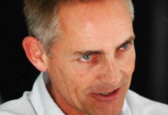SAKHIR, BAHRAIN - APRIL 26:  (L-R) McLaren Mercedes Team Principal Martin Whitmarsh is seen in his team garage before the Bahrain Formula One Grand Prix at the Bahrain International Circuit on April 26, 2009 in Sakhir, Bahrain.  (Photo by Clive Mason/Getty Images)