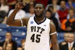 DAYTON, OH - MARCH 22:  DeJuan Blair #45 of the Pittsburgh Panthers reacts between plays against the Oklahoma State Cowboys during the second round of the NCAA Division I Men's Basketball Tournament at the University of Dayton Arena on March 22, 2009 in Dayton, Ohio.  (Photo by Andy Lyons/Getty Images)