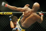 CHICAGO- OCTOBER 25:  Anderson Silva fights Patrick Cote in the Middleweight Title Bout at UFC's Ultimate Fight Night at Allstate Arena on October 25, 2008 in Chicago, Illinois. (Photo by Tasos Katopodis/Getty Images)