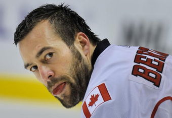 VANCOUVER, CANADA - APRIL 7: Todd Bertuzzi #7 of the Calgary Flames sticks out his tongue during their game against the Vancouver Canucks at General Motors Place April 7, 2009 in Vancouver, Canada.   (Photo by Nick Didlick/Getty Images)