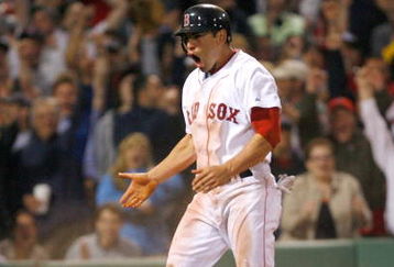 BOSTON - APRIL 26: Jacoby Ellsbury #46 of the Boston Red Sox celebrates after stealing home against the New York Yankees at Fenway Park April 26, 2009 in Boston, Massachusetts. Jacoby Ellsbury recorded the first steal of home by a Red Sox player in 10 years.  (Photo by Jim Rogash/Getty Images)