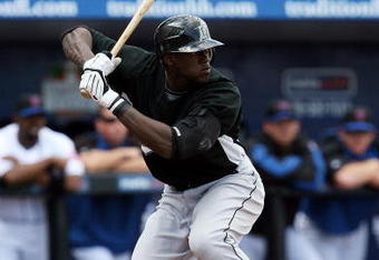 PORT ST LUCIE, FL - FEBRUARY 26:  Cameron Maybin #24 of the Florida Marlins bats against the New York Mets during a spring training game at Tradition Field on February 26, 2009 in Port St Lucie, Florida. The Mets defeated the Marlins 9-0.  (Photo by Doug Benc/Getty Images)