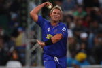 CAPE TOWN, SOUTH AFRICA - APRIL 18:  Shane Warne of Rajasthan bowls during the IPL T20 match between Rajasthan Royals and Royal Challengers Bangalore at Newlands Cricket Ground on April 18, 2009 in Cape Town, South Africa.  (Photo by Tom Shaw/Getty Images)