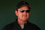 SCOTTSDALE, AZ - MARCH 01:  Hitting coach Carney Lansford of the San Francisco Giants sits in the dugout before the spring training game against the Oakland Athletics at Scottsdale Stadium on March 1, 2008 in Scottsdale, Arizona.   The A's defeated the Giants 23-5.  (Photo by Christian Petersen/Getty Images)
