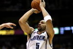 SALT LAKE CITY - APRIL 25:  Carlos Boozer #5 of the Utah Jazz shoots in Game Four of the Western Conference Quarterfinals against the Los Angeles Lakers during the 2009 NBA Playoffs at Energy Solutions Arena on April 25, 2009 in Salt Lake City, Utah.  The Lakers won 108-94.  NOTE TO USER: User expressly acknowledges and agrees that, by downloading and/or using this Photograph, user is consenting to the terms and conditions of the Getty Images License Agreement.  (Photo by Otto Greule Jr/Getty Images)  