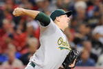 ANAHEIM, CA - APRIL 07:  Trevor Cahill #53 of the Oakland Athletics pitches against the Los Angeles Angels of Anaheim oon April 7, 2009 at Angel Stadium in Anaheim, California.  (Photo by Lisa Blumenfeld/Getty Images)