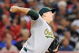 ANAHEIM, CA - APRIL 07:  Trevor Cahill #53 of the Oakland Athletics pitches against the Los Angeles Angels of Anaheim oon April 7, 2009 at Angel Stadium in Anaheim, California.  (Photo by Lisa Blumenfeld/Getty Images)