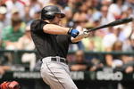 SEATTLE - JULY 1:  Adam Lind #26 of the Toronto Blue Jays hits the ball during the MLB game against the Seattle Mariners on July 1, 2007 at Safeco Field in Seattle, Washington.  The Mariners won 2-1.  (Photo by Otto Greule Jr/Getty Images)