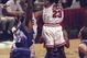 10 Jun 1998:  Michael Jordan #23 of the Chicago Bulls in action against Karl Malone #32 of the Utah Jazz during the NBA Finals Game 4 at the United Center in Chicago, Illinois.  The Bulls defeated the Jazz 86-82. Mandatory Credit: Jonathan Daniel  /Allsport
