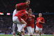 MANCHESTER, ENGLAND - APRIL 29:  John O' Shea of Manchester United celebrates with his team mates after scoring the opening goal during the UEFA Champions League Semi Final First Leg match between Manchester United and Arsenal at Old Trafford on April 29, 2009 in Manchester, England.  (Photo by Shaun Botterill/Getty Images)