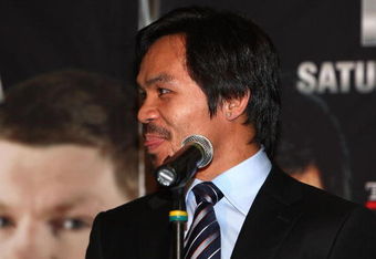 HOLLYWOOD - MARCH 30:  Professional boxer Manny Pacquiao attends 'The Battle of East and West', a promotion for the May 2, 2009 World Junior Welterweight Championship boxing match held at the Roosevelt Hotel on March 30, 2009 in Hollywood, California.  (Photo by Alberto E. Rodriguez/Getty Images)