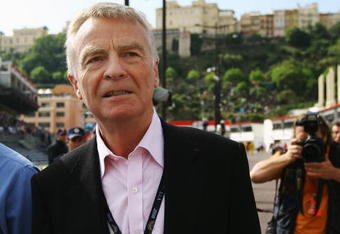 MONTE CARLO, MONACO - MAY 22:  FIA President Max Mosley arrives in pitlane before practice for the Monaco Formula One Grand Prix at the Monte Carlo Circuit on May 22, 2008 in Monte Carlo, Monaco.  (Photo by Paul Gilham/Getty Images)