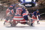 NEW YORK - APRIL 26:  Henrik Lundqvist #30 of the New York Rangers tends net against the Washington Capitals during Game Six of the Eastern Conference Quarterfinal Round of the 2009 NHL Stanley Cup Playoffs at Madison Square Garden on April 26, 2009 in New York, New York.  (Photo by Bruce Bennett/Getty Images)