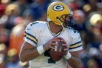 7 Dec 1997:  Quarterback Brett Favre #4 of the Green Bay Packers in action during the Packers 17-6 win over the Tampa Bay Buccaneers at Houlihan''s Stadium in Tampa, Florida. Mandatory Credit: Scott Halleran  /Allsport