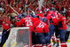 WASHINGTON - APRIL 28: Simeon Varlamov #40 of the Washington Capitals is mobbed by his teammates after they defeated the New York Rangers during Game Seven of the Eastern Conference Quarterfinal Round of the 2009 Stanley Cup Playoffs on April 28, 2009 at the Verizon Center in Washington, DC. (Photo by Len Redkoles/Getty Images)