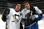 DALLAS - JANUARY 23:  Eastern Conference All-Stars Sidney Crosby #87 of the Pittsburgh Penguins and Alex Ovechkin #8 of the Washington Capitals pose together during the 2007 NHL All-Star Skills Gameon January 23, 2007 at the American Airlines Center in Dallas, Texas.  (Photo by Dave Sandford/Getty Images for NHL)