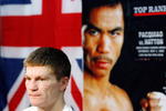 LAS VEGAS - APRIL 16:  Boxer Ricky Hatton of Great Britain talks with the press before a workout on April 16, 2009 in Las Vegas, Nevada. Hatton will fight boxer Manny Pacquiao of the Philippines on May 2, 2009 at the MGM Grand Garden Arena.  (Photo by Isaac Brekken/Getty Images)