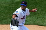 NEW YORK - APRIL 29:  Johan Santana #57 of the New York Mets delivers a pitch against the Florida Marlins on April 29, 2009 at Citi Field in the Flushing neighborhood of the Queens borough of New York City. The Marlins defeated the Mets 4-3.  (Photo by Jim McIsaac/Getty Images)