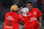 CAPE TOWN, SOUTH AFRICA - APRIL 18:  Anil Kumble of Bangalore celebrates after taking the wicket of Shane Warne of Rajasthan during the IPL T20 match between Rajasthan Royals and Royal Challengers Bangalore at Newlands Cricket Ground on April 18, 2009 in Cape Town, South Africa.  (Photo by Tom Shaw/Getty Images)