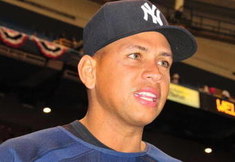 ST. PETERSBURG, FL - APRIL 13: Infielder Alex Rodriguez #13 of the New York Yankees watches batting practice against the Tampa Bay Rays on April 13, 2009 at Tropicana Field n St. Petersburg, Florida.  (Photo by Al Messerschmidt/Getty Images) 
