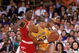 LOS ANGELES - 1987:  Kareem Abdul-Jabbar #33 of the Los Angeles Lakers posts up Hakeem Olajuwon #34 of the Houston Rockets during an NBA game at the Great Western Forum in Los Angeles, California in 1987. (Photo by: Rick Stewart/Getty Images)