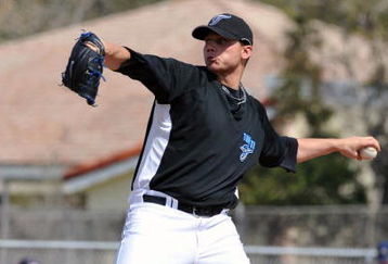 DUNEDIN, FL - FEBRUARY 25 :  Pitcher Brett Cecil of the Toronto Blue Jays starts against the New York Yankees February 25, 2009 at Dunedin Stadium in Dunedin, Florida.  (Photo by Al Messerschmidt/Getty Images)