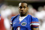 ATLANTA - DECEMBER 06:  Percy Harvin #1 of the Florida Gators watches pregame warmups before the start of the SEC Championship against the Alabama Crimson Tide during the SEC Championship on December 6, 2008 at the Georgia Dome in Atlanta, Georgia.  (Photo by Kevin C. Cox/Getty Images)