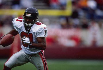 21 Dec 1997:  Wide receiver Terrance Mathis of the Atlanta Falcons moves the ball during a game against the Arizona Cardinals at Sun Devil Stadium in Tempe, Arizona.  The Cardinals won the game, 29-26. Mandatory Credit: Jed Jacobsohn  /Allsport