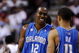 PHILADELPHIA - APRIL 24: Dwight Howard #12 of the Orlando Magic smiles before Game Three of the Eastern Conference Quarterfinals during the 2009 NBA Playoffs against the Philadephia 76ers at the Wachovia Center on April 24, 2009 in Philadelphia, Pennsylvania. The 76ers won 96-94. NOTE TO USER: User expressly acknowledges and agrees that, by downloading and/or using this Photograph, user is consenting to the terms and conditions of the Getty Images License Agreement. (Photo by Jeff Zelevansky/Getty Images)