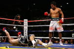 LAS VEGAS - MAY 02:  (R-L) Manny Pacquiao of the Philippines stands over Ricky Hatton of England after Pacquiao knocked him out in the second round during their junior welterweight title fight at the MGM Grand Garden Arena May 2, 2009 in Las Vegas, Nevada.  (Photo by Al Bello/Getty Images)
