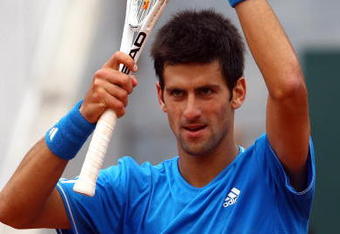 ROME - APRIL 30:  Novak Djokovic of Serbia thanks the support after defeating Tommy Robredo of Spain during day four of the Foro Italico Tennis Masters on April 30, 2009 in Rome, Italy.  (Photo by Julian Finney/Getty Images)